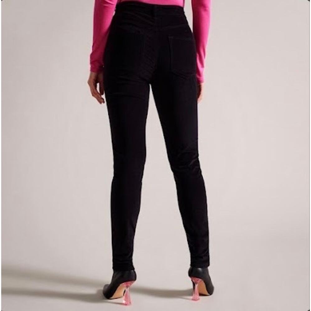 Ted Baker London Size 26 Black Velour Skinny Jeans Pants - Picture 2 of 8